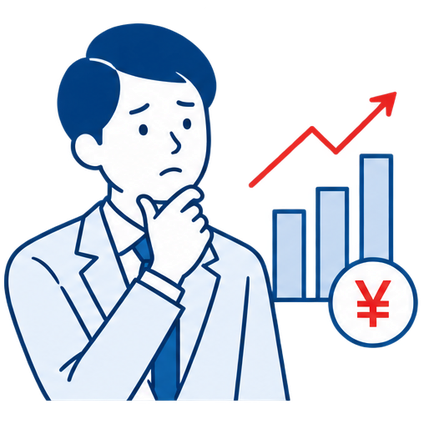 採用コストの増加に頭を悩ませる担当者のイラスト